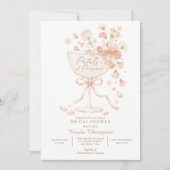 Petals & Prosecco Florales Brautbad Einladung (Vorderseite)