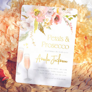 Petals & Prosecco Folien-Blumen-Brautjungfernparty Folieneinladung