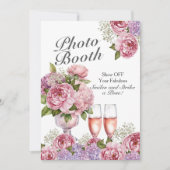 Petals & Prosecco Foto Booth Sign Einladung (Vorderseite)