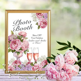 Petals & Prosecco Foto Booth Sign Einladung