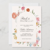 Petals & Prosecco Frühlingsblumen Brautparty Einladung (Vorderseite)