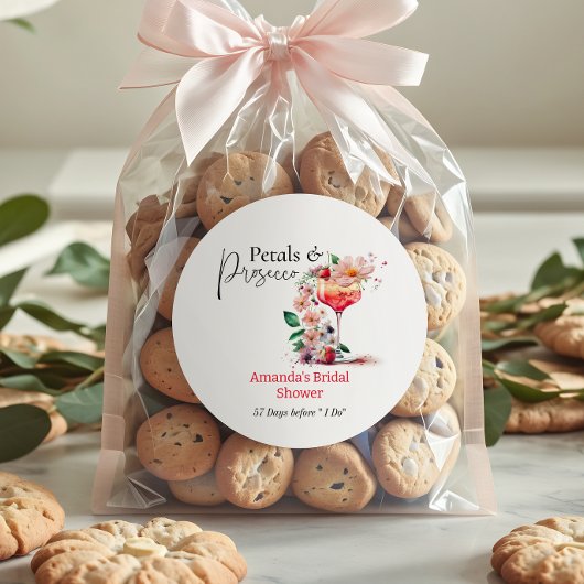 Petals Prosecco Garden Floral Brautparty Gevor Runder Aufkleber