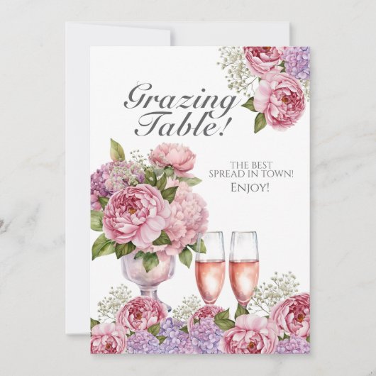 Petals & Prosecco "Grazing Table" Unterschrift Einladung (Vorderseite)