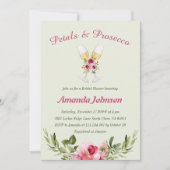 Petals & Prosecco Grünpflanzen Brautparty Einladung (Vorderseite)