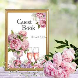 Petals & Prosecco Guest Book Brautparty Signing Einladung