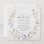 Petals Prosecco Lavender Wildblume Brautparty Einladung (Vorderseite)