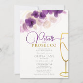 Petals Prosecco Lila Orchids Boho Elegante Bridal Einladung (Vorderseite)