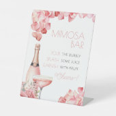 Petals & Prosecco Mimosa Bar Brautparty Sockelschild (Vorderseite)