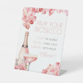 Petals & Prosecco Mimosa Bar Brautparty Sockelschild (Vorderseite)