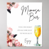 Petals & Prosecco Mimosa Bar Sign Brautparty Poster (Vorne)