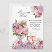 Petals & Prosecco Mimosa Bar Sign Einladung (Rückseite)