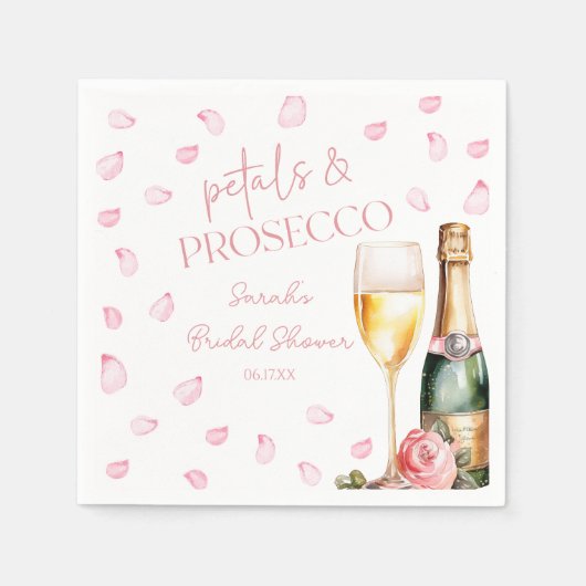 Petals & Prosecco Mimosa Champagne Brautparty Serviette (Vorderseite)