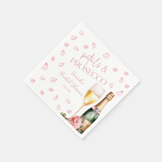 Petals & Prosecco Mimosa Champagne Brautparty Serviette (Ecke)