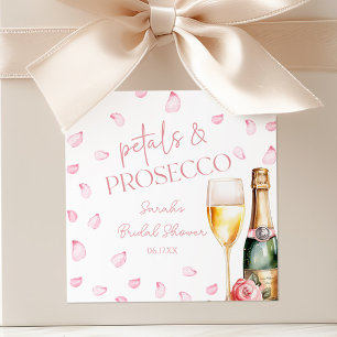 Petals & Prosecco Mimosa Champagner Brautparty  Quadratischer Aufkleber