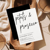 Petals & Prosecco Minimalistisch Modernes Brautpar Einladung