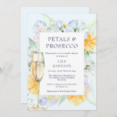 Petals & Prosecco Modernes Brautparty Einladung (Vorne/Hinten)