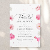 Petals & Prosecco Pink Blumengarten Brautparty Einladung