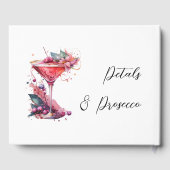 Petals & Prosecco Pink Blush Brautparty Gästebuch (Rückseite)