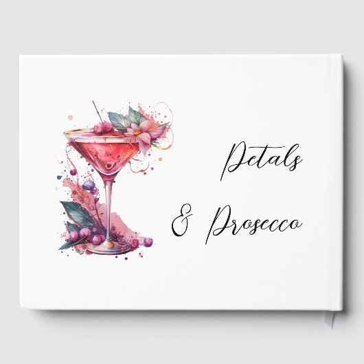 Petals & Prosecco Pink Blush Brautparty Gästebuch (Rückseite)