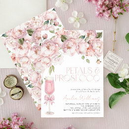 Petals & Prosecco Pink Bow Brautparty Einladung