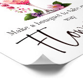 Petals & Prosecco Pink Brautparty Blume Bar Poster (Ecke)