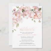 Petals & Prosecco Pink Brautparty Einladung (Vorderseite)