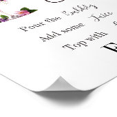 Petals & Prosecco Pink Brautparty Mimosa Bar Poster (Ecke)