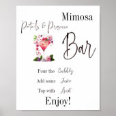 Petals & Prosecco Pink Brautparty Mimosa Bar Poster (Vorne)