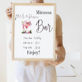 Petals & Prosecco Pink Brautparty Mimosa Bar Poster