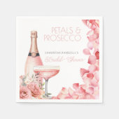 Petals & Prosecco Pink Brautparty Paper Napkin Serviette (Vorderseite)