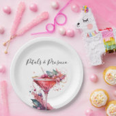 Petals & Prosecco Pink Brautparty Pappteller (Party)