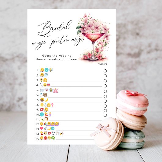 Petals & Prosecco Pink Flora Emoji Pictionary Game