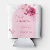 Petals Prosecco Pink Floral Brautparty Gefallen Dosenkühler (Rückseite)