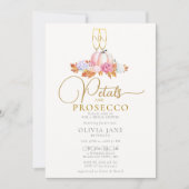 Petals Prosecco Pumpkin Floral Fall Brautparty Einladung (Vorderseite)