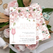 Petals & Prosecco QR Code Rosa Brautparty Einladung