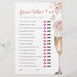 Petals & Prosecco raten, wer Brautparty spielt Briefpapier