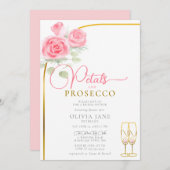 Petals Prosecco Rose Boho Arch Brautparty Einladung (Vorne/Hinten)