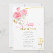 Petals Prosecco Rose Boho Gold Arch Brautparty Einladung (Vorderseite)