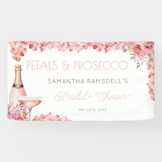 Petals & Prosecco Rose Rosa Bubbly Banner (Horizontal)