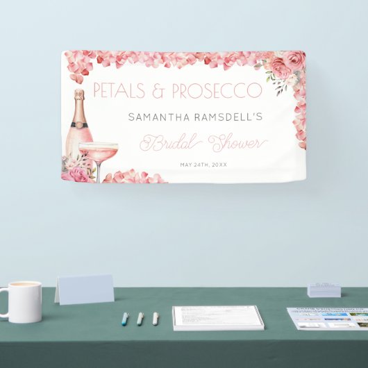 Petals & Prosecco Rose Rosa Bubbly Banner (Messe)