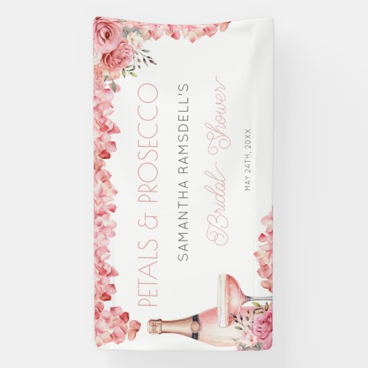 Petals & Prosecco Rose Rosa Bubbly Banner (Vertikal)