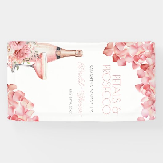 Petals & Prosecco Rose Rosa Bubbly Banner (Horizontal)