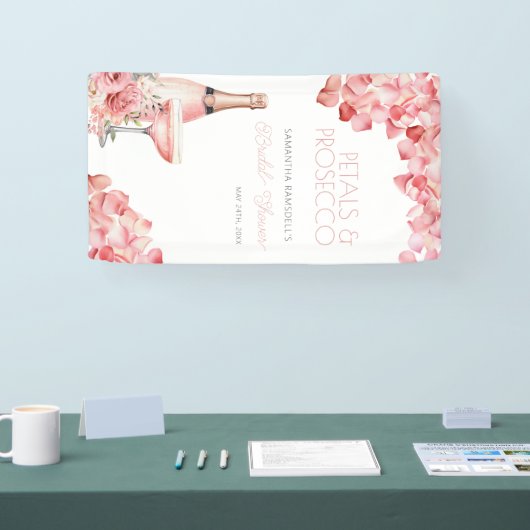 Petals & Prosecco Rose Rosa Bubbly Banner (Messe)