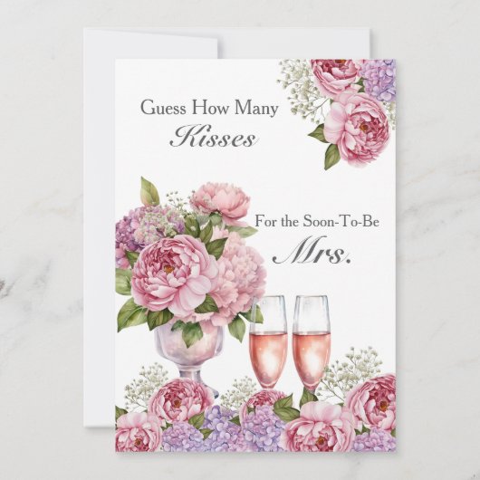 Petals & Prosecco Schätzung Wie viele Kisses Zeich Einladung (Rückseite)