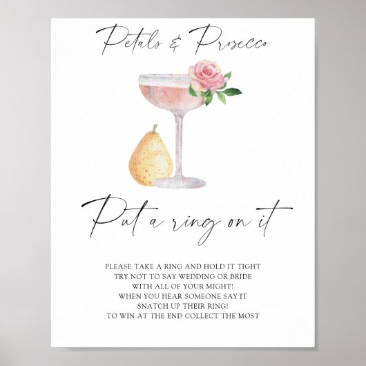 Petals & Prosecco - Setzen Sie einen Ring auf das  Poster (Vorne)