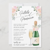 Petals & Prosecco Sparkling Brautparty Einladung (Vorderseite)
