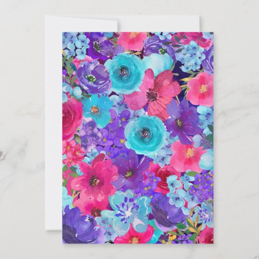 Petals & Prosecco Summer Floral Brautparty Einladung (Rückseite)