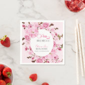 Petals & Prosecco Wasserfarbe Rosa Blumenstrauch Serviette (Beispiel)
