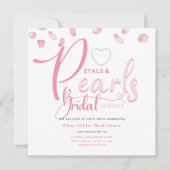 PETALS UND PEARLS Pink Glam Chic Brautparty Einladung (Vorderseite)