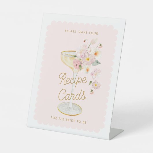 Petals und Prosecco Bitte verlass deine Rezeptkart Sockelschild (Vorderseite)